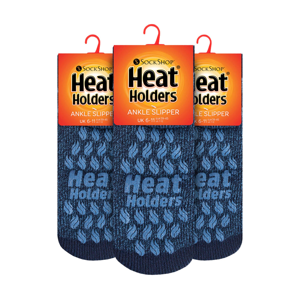 Sock Snob Mens 2.3 TOG Non Slip Low Cut Ankle Thermal Slipper Socks (Multipack Options)