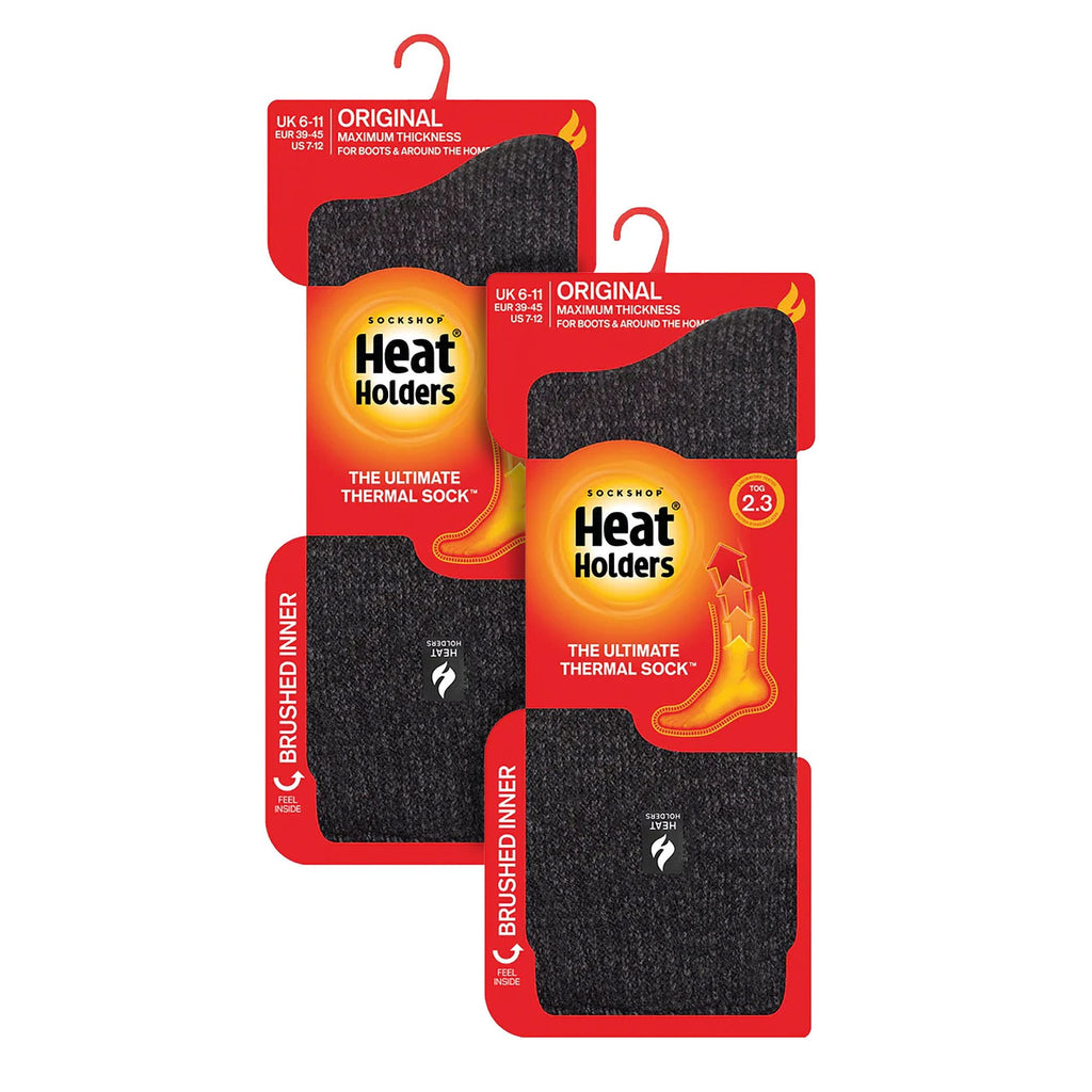Heat Holders Mens 2 Pack Original Thermal Brushing Socks