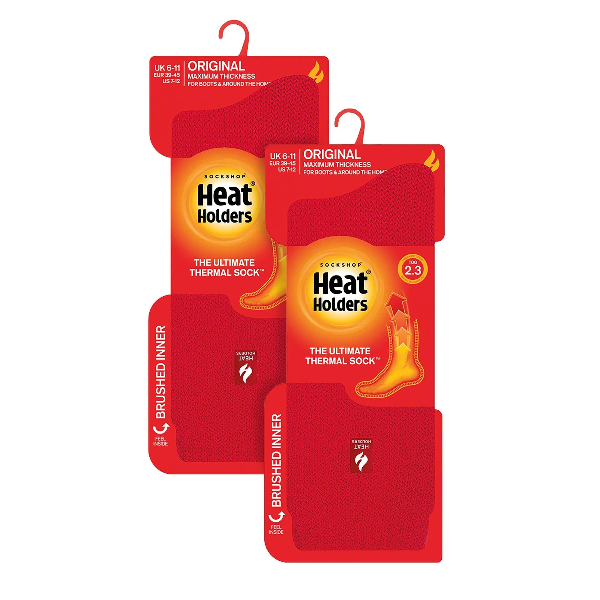 Heat Holders Mens 2 Pack Original Thermal Brushing Socks