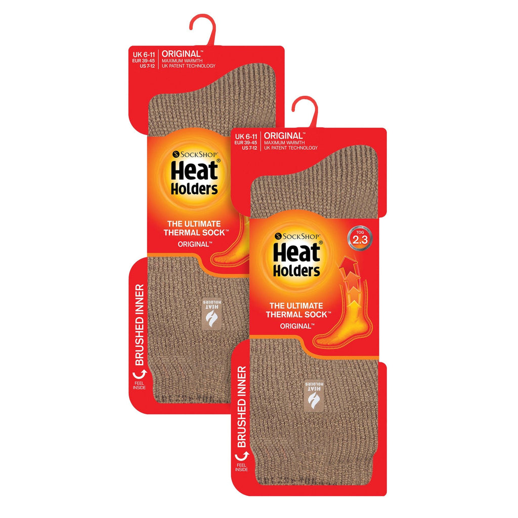 Heat Holders Mens 2 Pack Original Thermal Brushing Socks