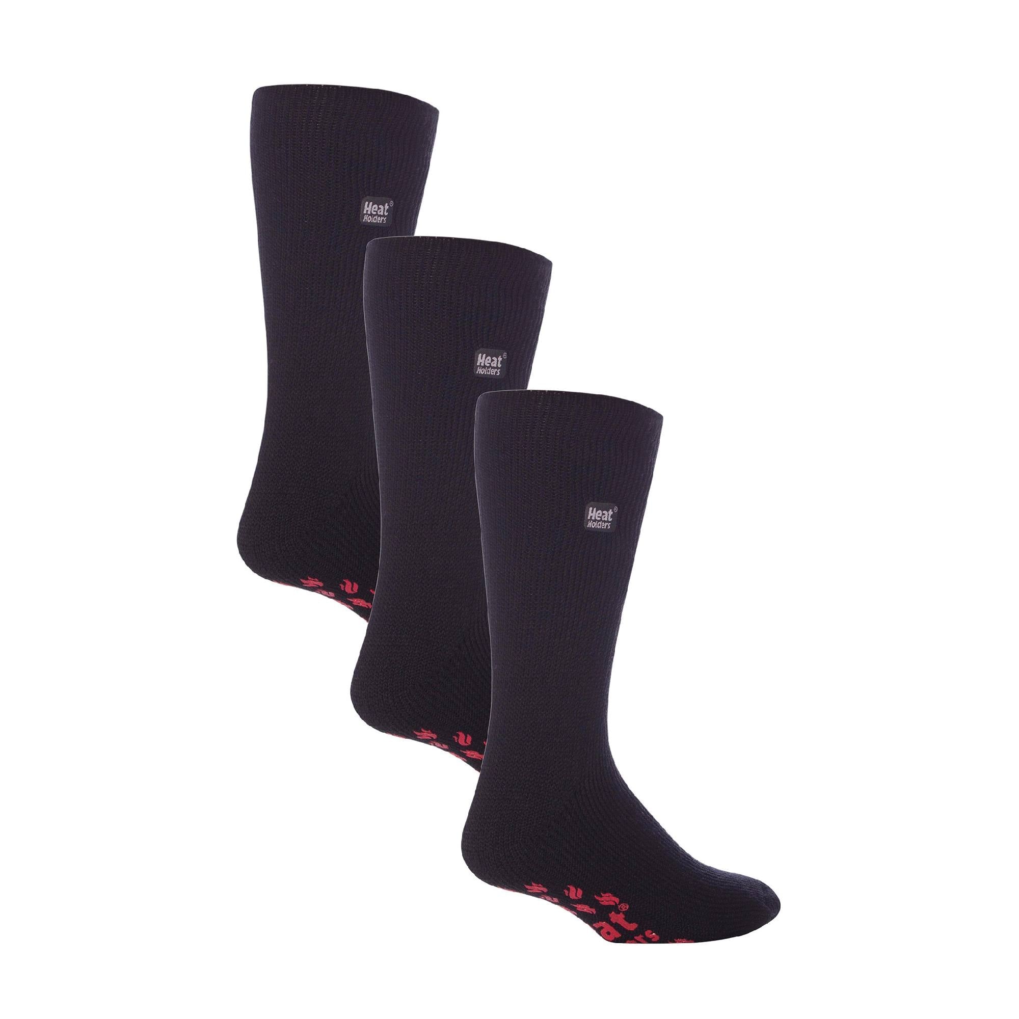 Heat Holders 3 Pairs Multipack Mens Slipper Socks with Grips
