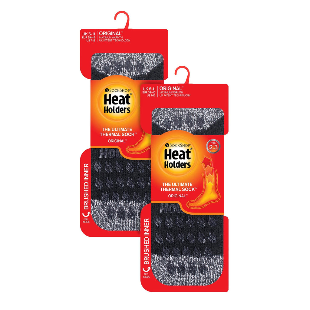 Heat Holders 2 Pair Mens Winter Crew Slipper Socks