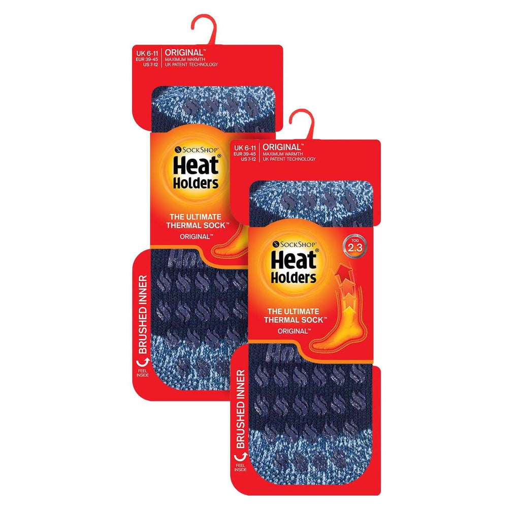 Heat Holders 2 Pair Mens Winter Crew Slipper Socks