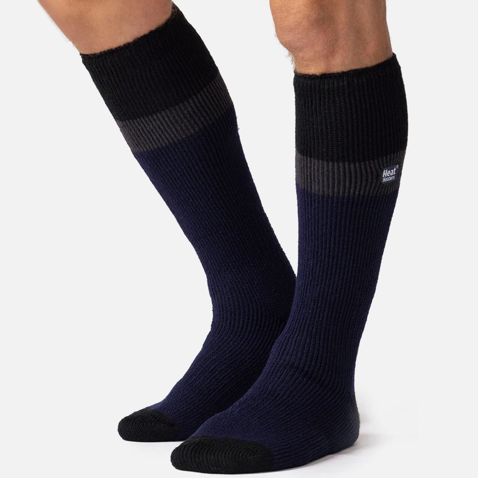 Mens Thermal Striped Ski Socks High Quality Heat Holders Extra Long Socks