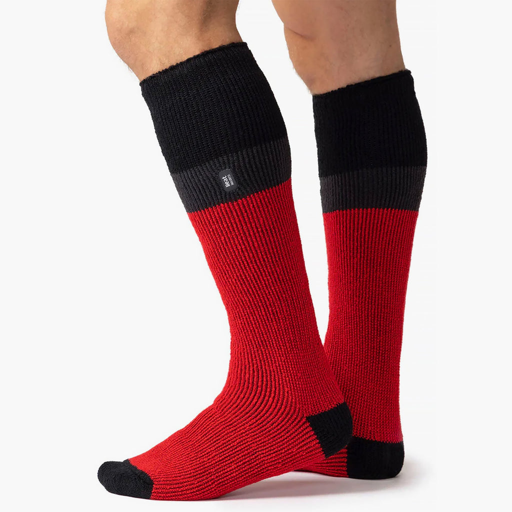 Mens Thermal Striped Ski Socks High Quality Heat Holders Extra Long Socks