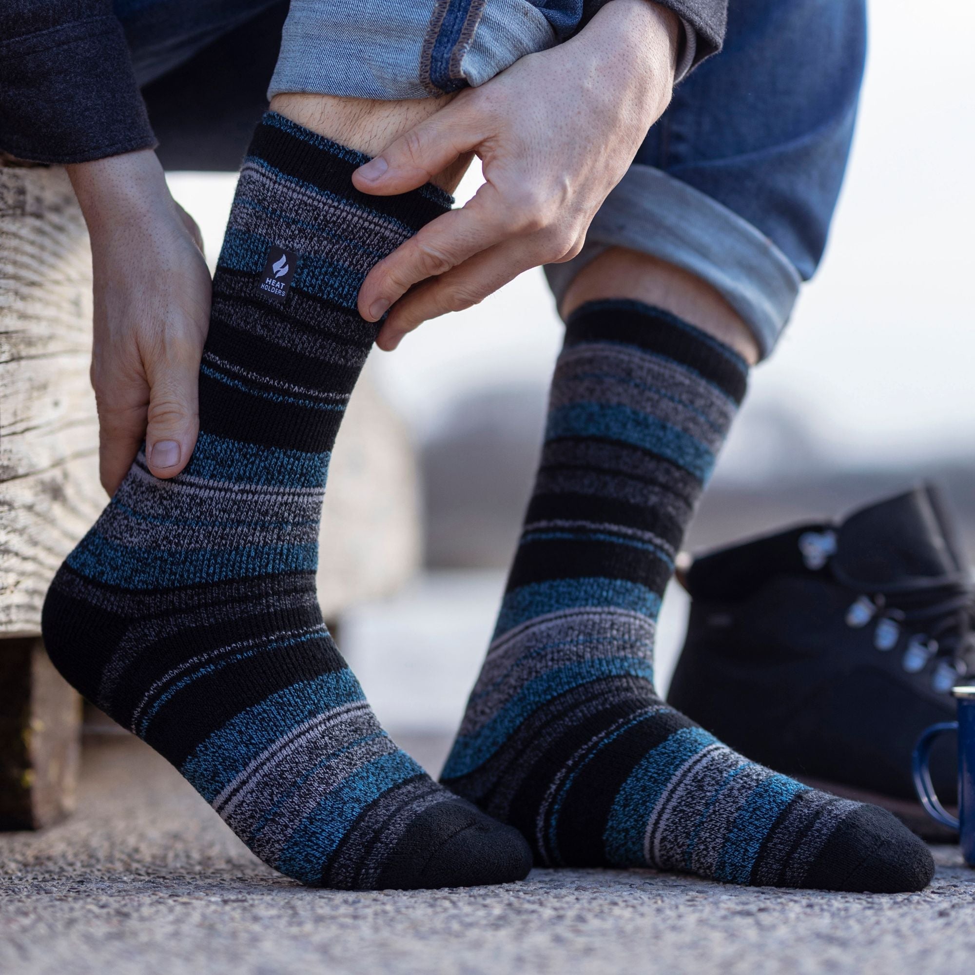 Sock Snob Mens Twist Patterned Thick Winter Warm Thermal Socks