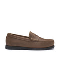 Hugs & Co Mens Boat Loafers Light Brown Leather
