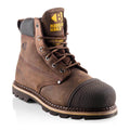 Buckler B301 Goodyear Welter Leather Safety Boots, Rubber Toe Protector Chocolate Oil