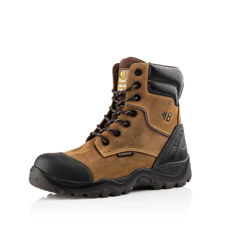 Buckler BSH008 S3 HRO SRC WRU Dark Brown High Leg Style Safety Lace Zip Safety Boots