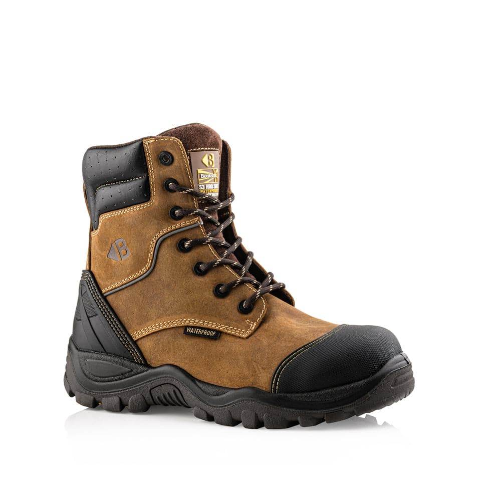 Buckler BSH008 S3 HRO SRC WRU Dark Brown High Leg Style Safety Lace Zip Safety Boots