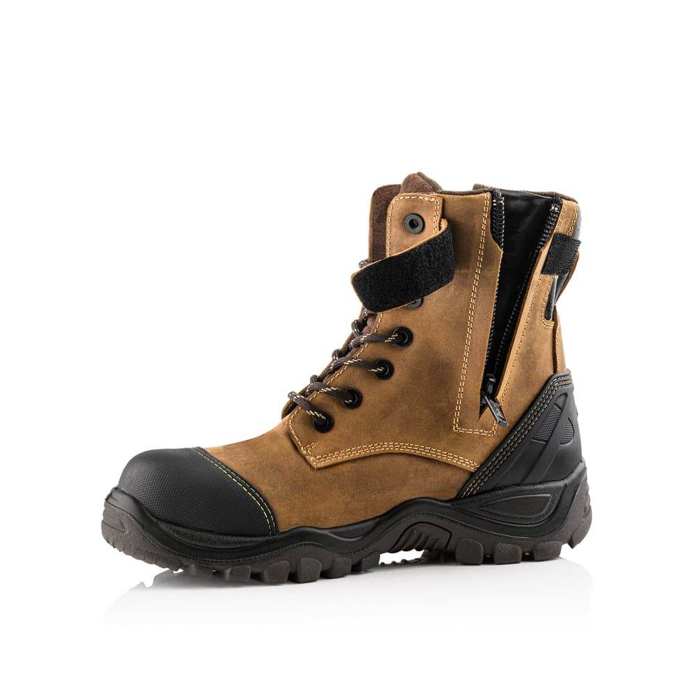 Buckler BSH008 S3 HRO SRC WRU Dark Brown High Leg Style Safety Lace Zip Safety Boots