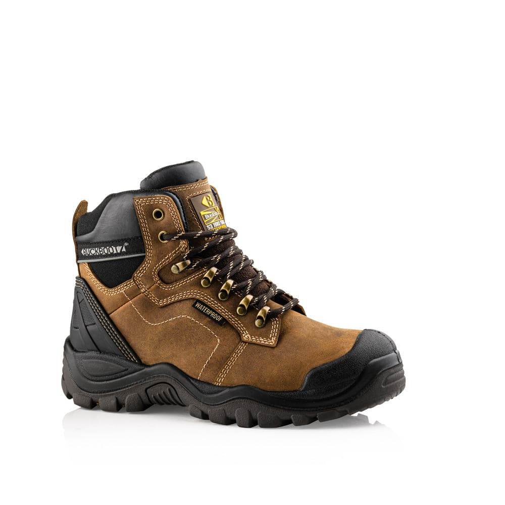 Buckler BSH009 S3 HRO SRC WRU Hiker Style Waterproof Safety Lace Boot Black / Brown