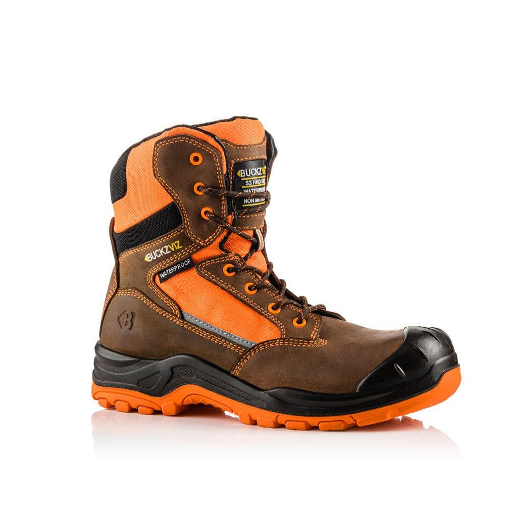 Buckler BVIZ1 S3 360 Degrees High Visibility Metal Free Waterproof Safety Lace/Zip Safety Boots