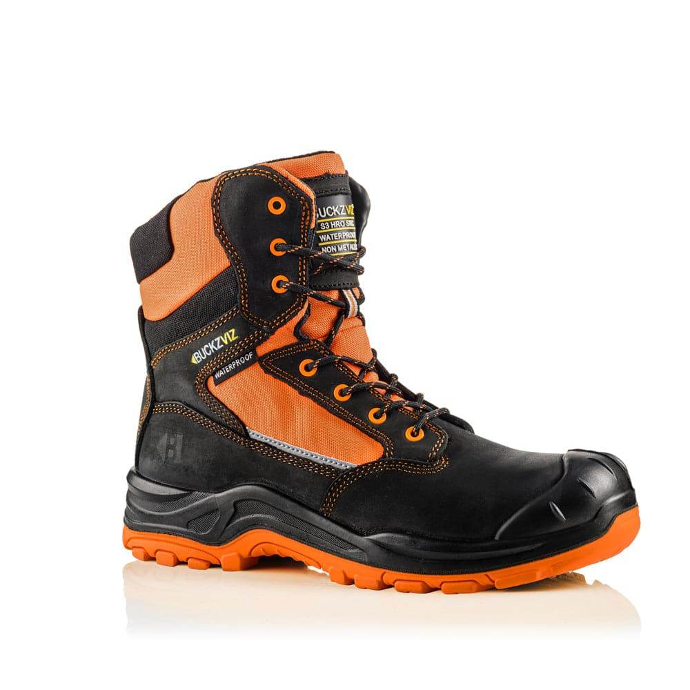 Buckler BVIZ1 S3 360 Degrees High Visibility Metal Free Waterproof Safety Lace/Zip Safety Boots