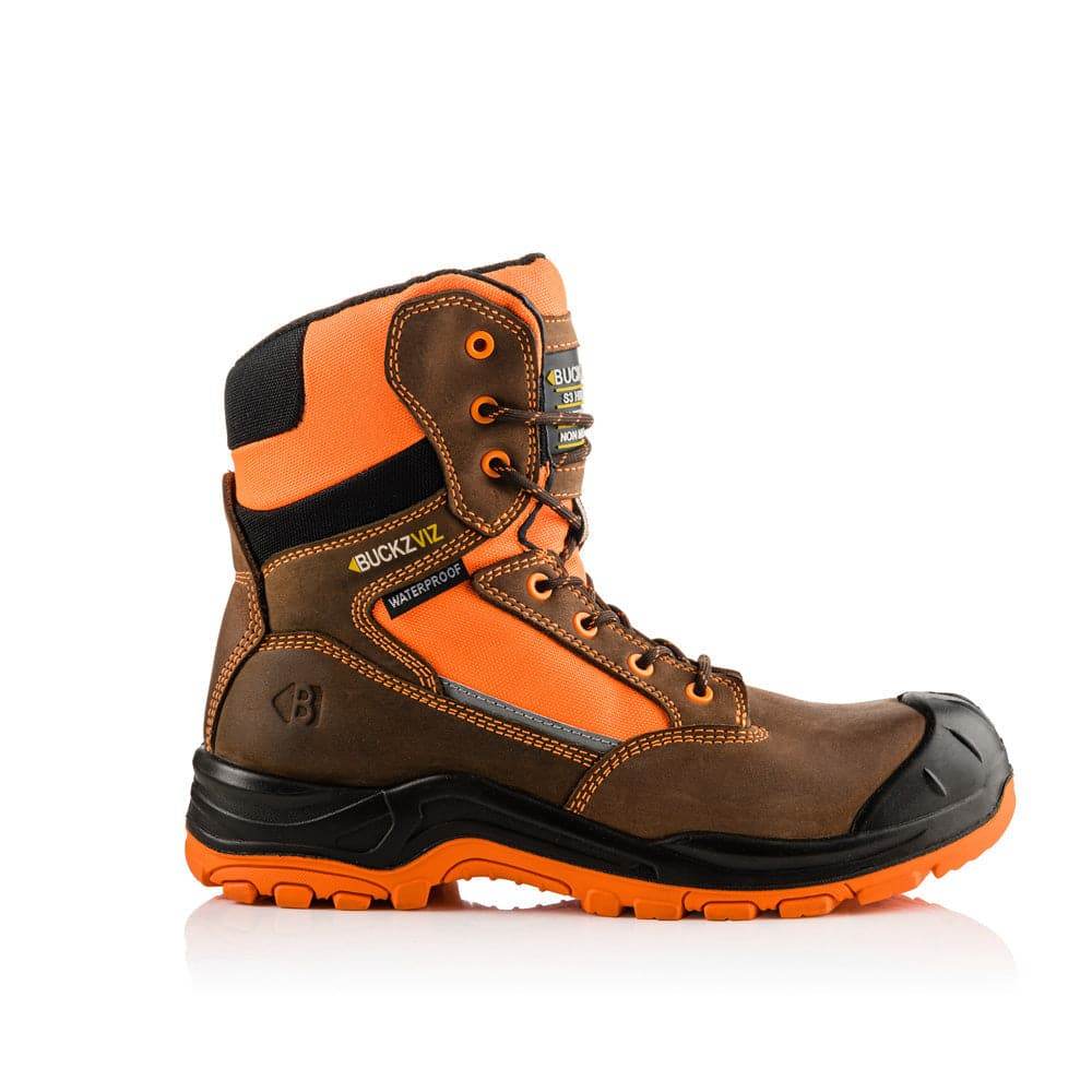 Buckler BVIZ1 S3 360 Degrees High Visibility Metal Free Waterproof Safety Lace/Zip Safety Boots