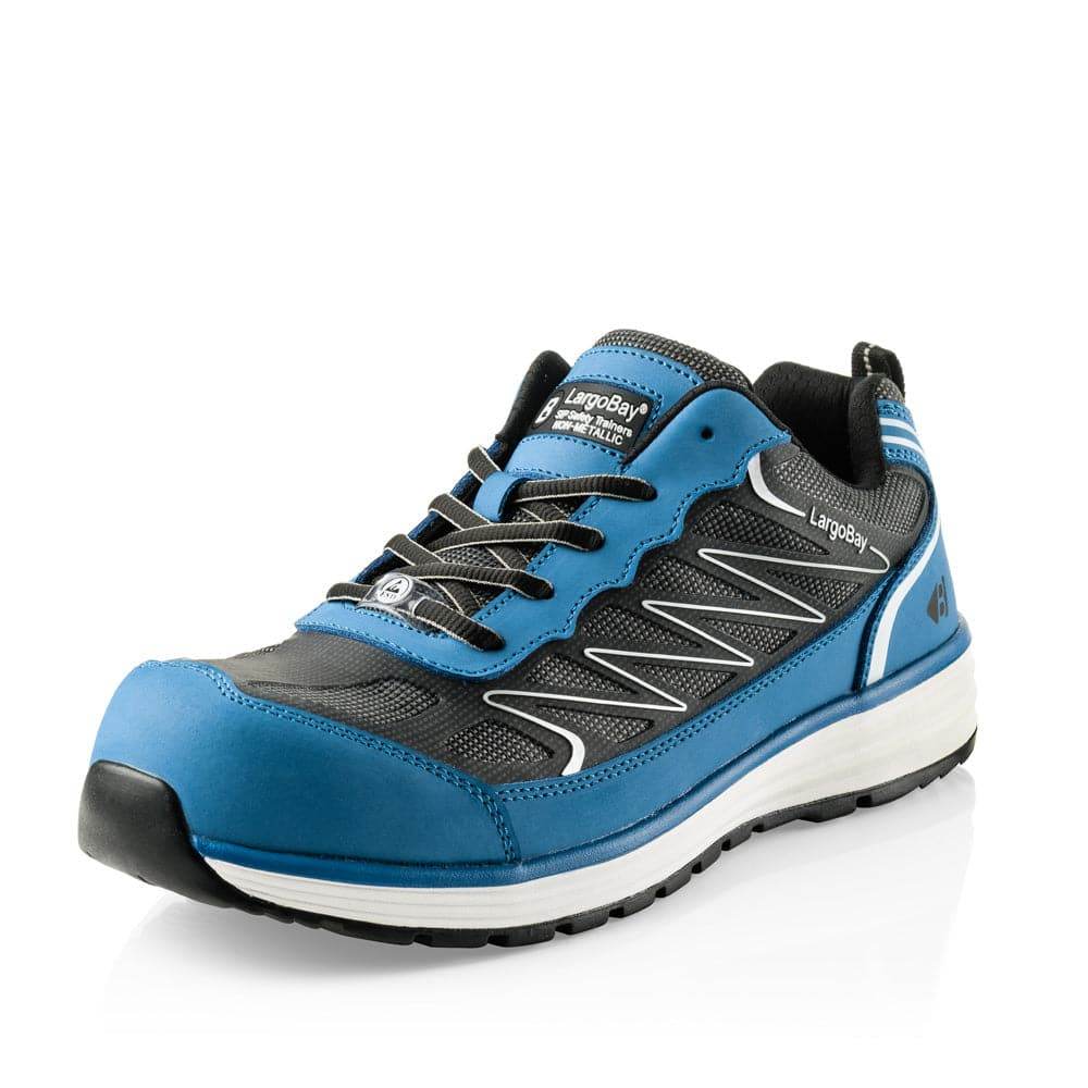 Buckler Guyz Safety Lace Work Safety Trainers - Lightweight Anti-Static Blue / Black