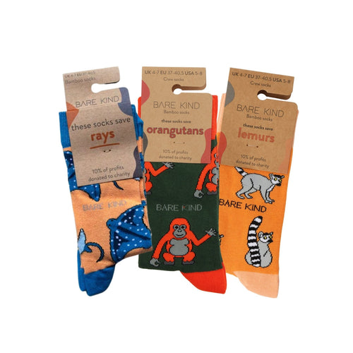 Bare Kind Orange Lover 3 Bamboo Sock Set