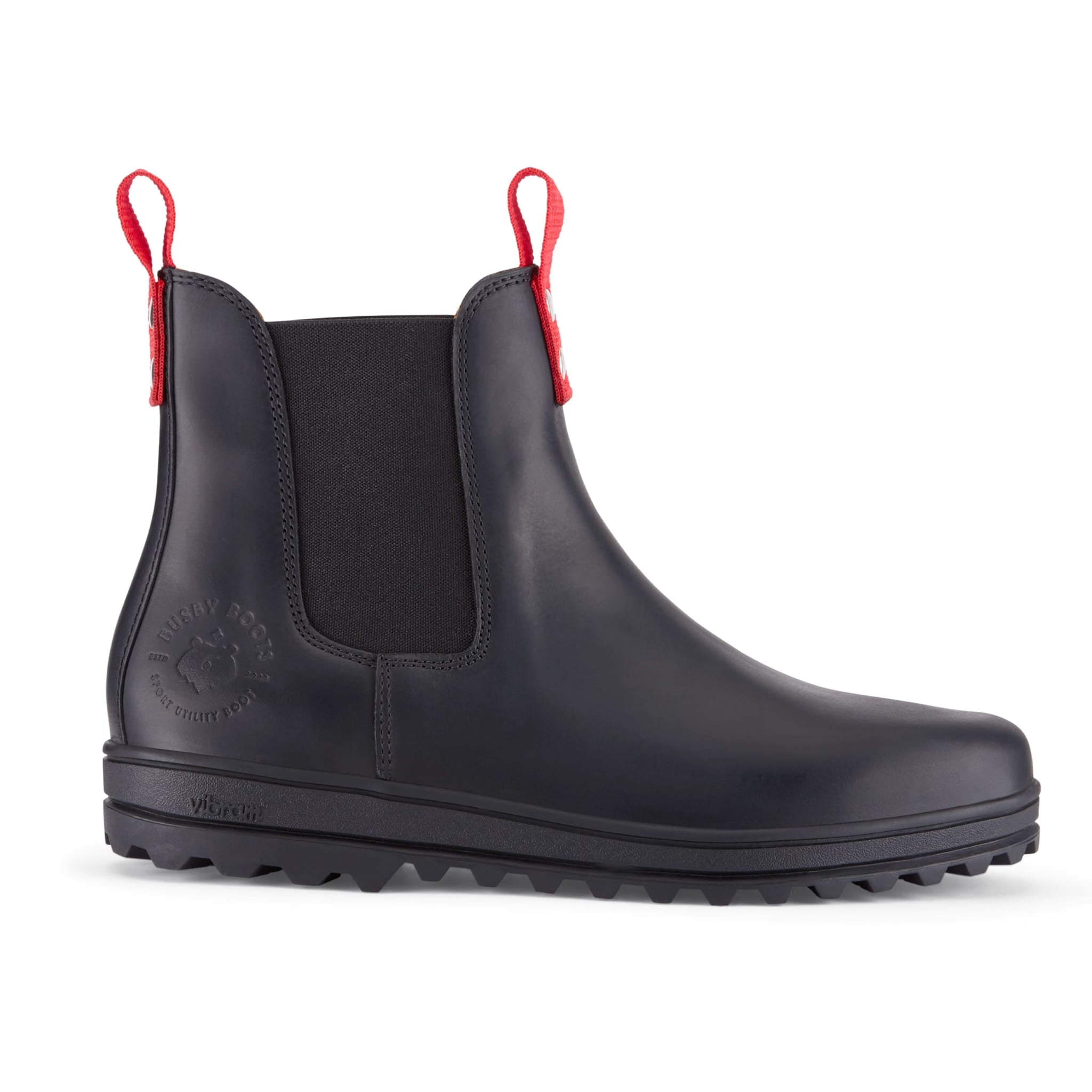 Busby Mens Winter Chelsea Boots Black Leather