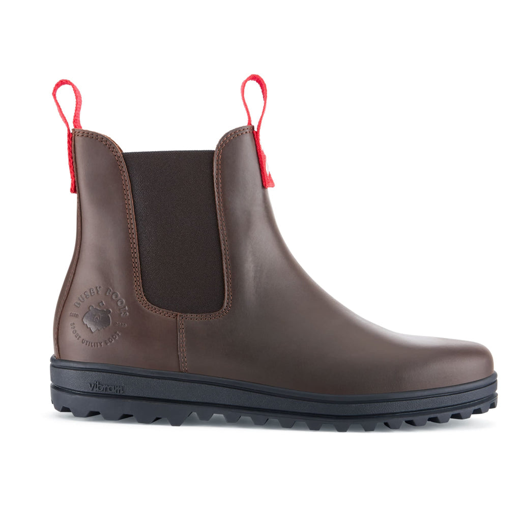 Busby Mens Winter Chelsea Boots Brown Leather