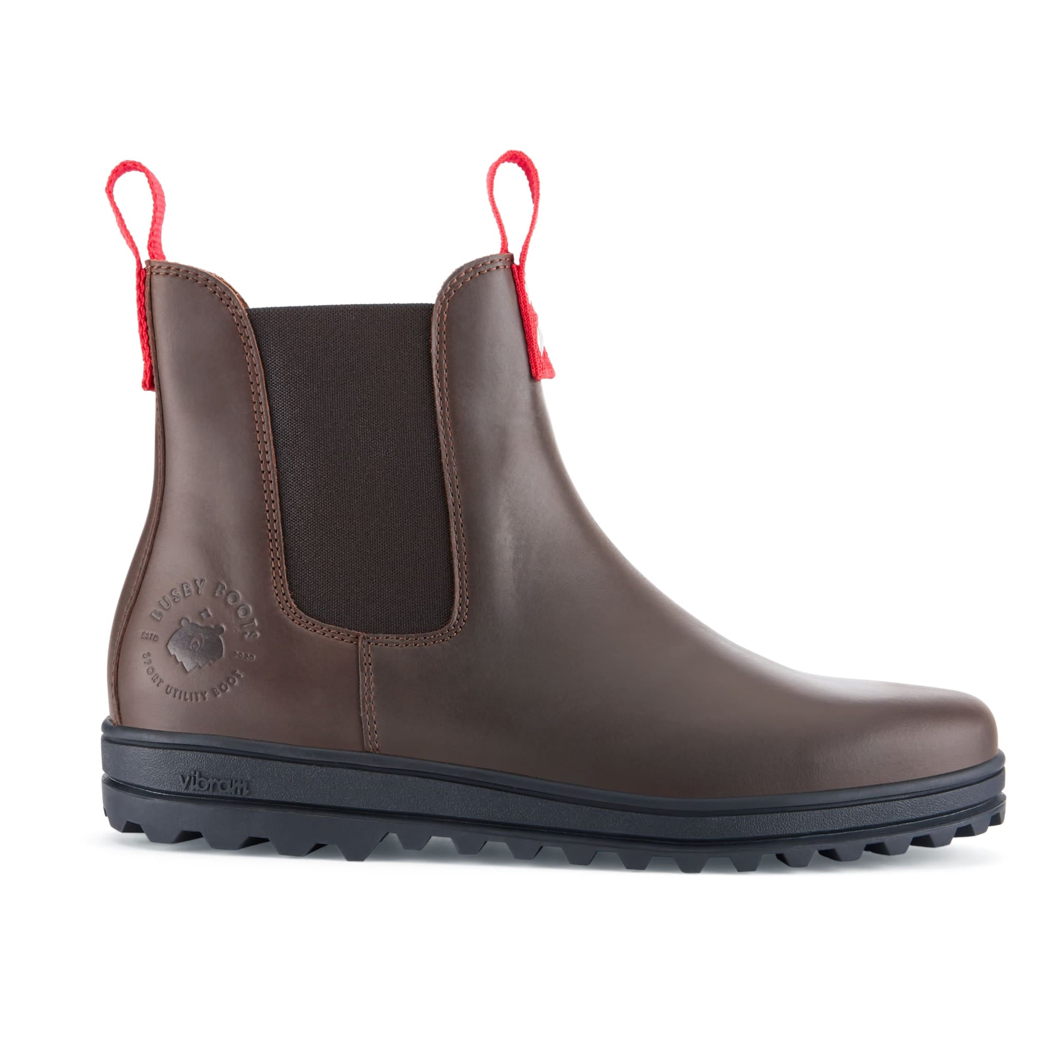 Busby Mens Winter Chelsea Boots Brown Leather