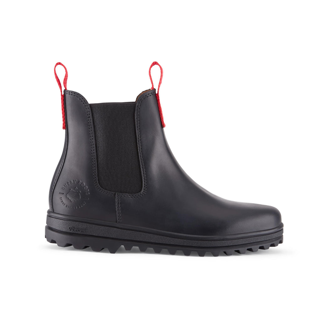 Busby Womens Winter Chelsea Boots Black Leather