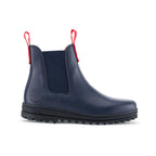Busby Womens Winter Chelsea Boots Navy Blue Leather