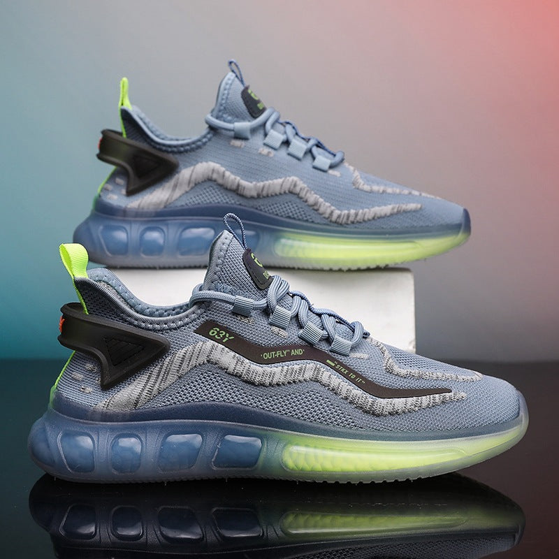 Mens Breathable Mesh Non Slip Lace Up Round Toe Running Trainers