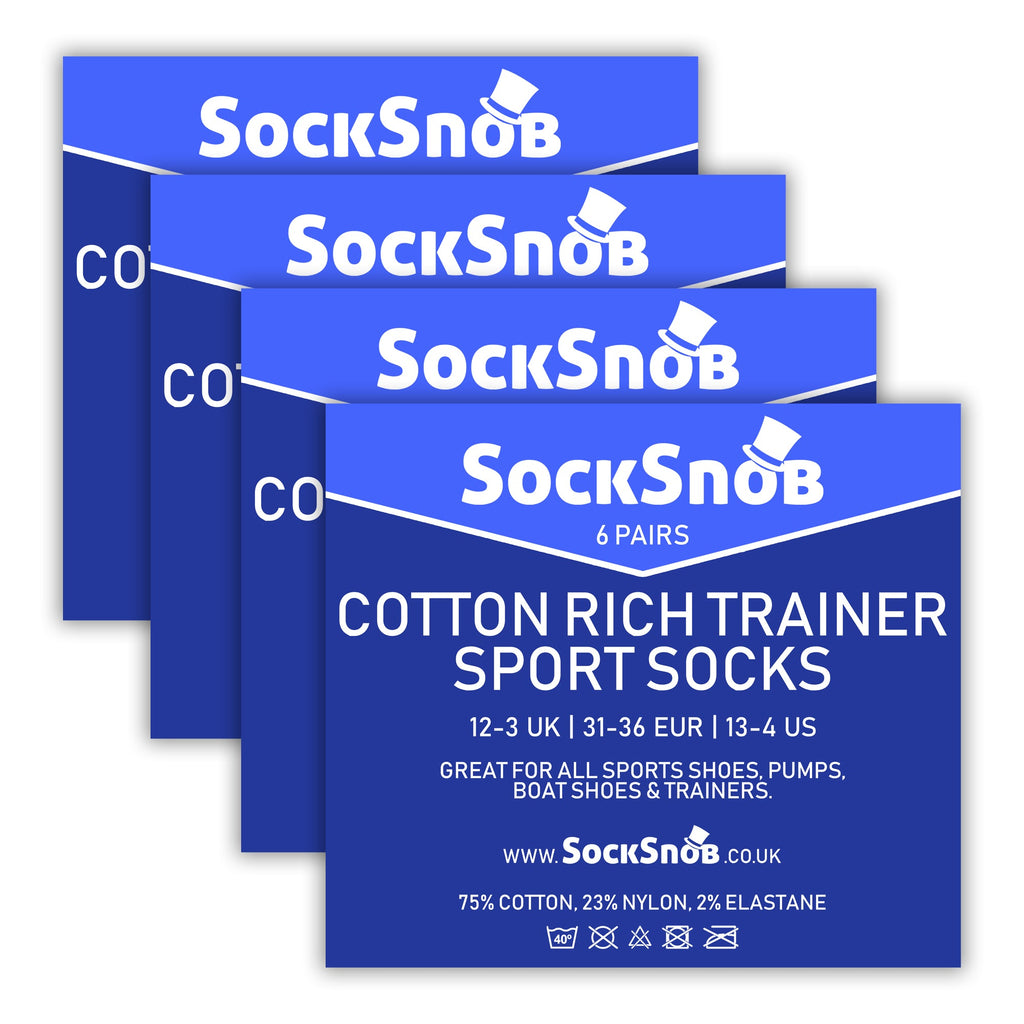 Sock Snob Kids Soft Cotton Breathable Trainer Socks (Multipack Options)