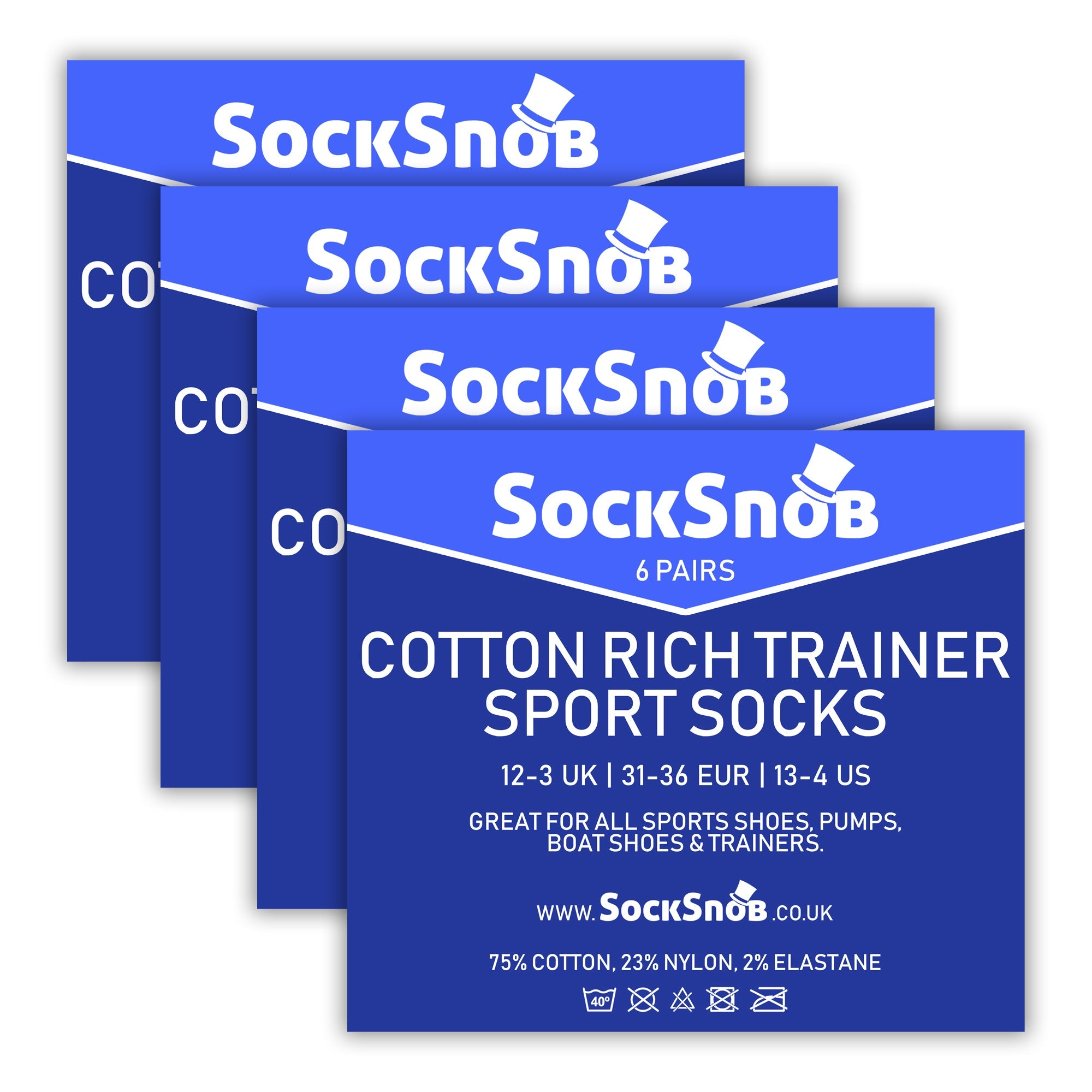 Sock Snob Kids Soft Cotton Breathable Trainer Socks (Multipack Options)