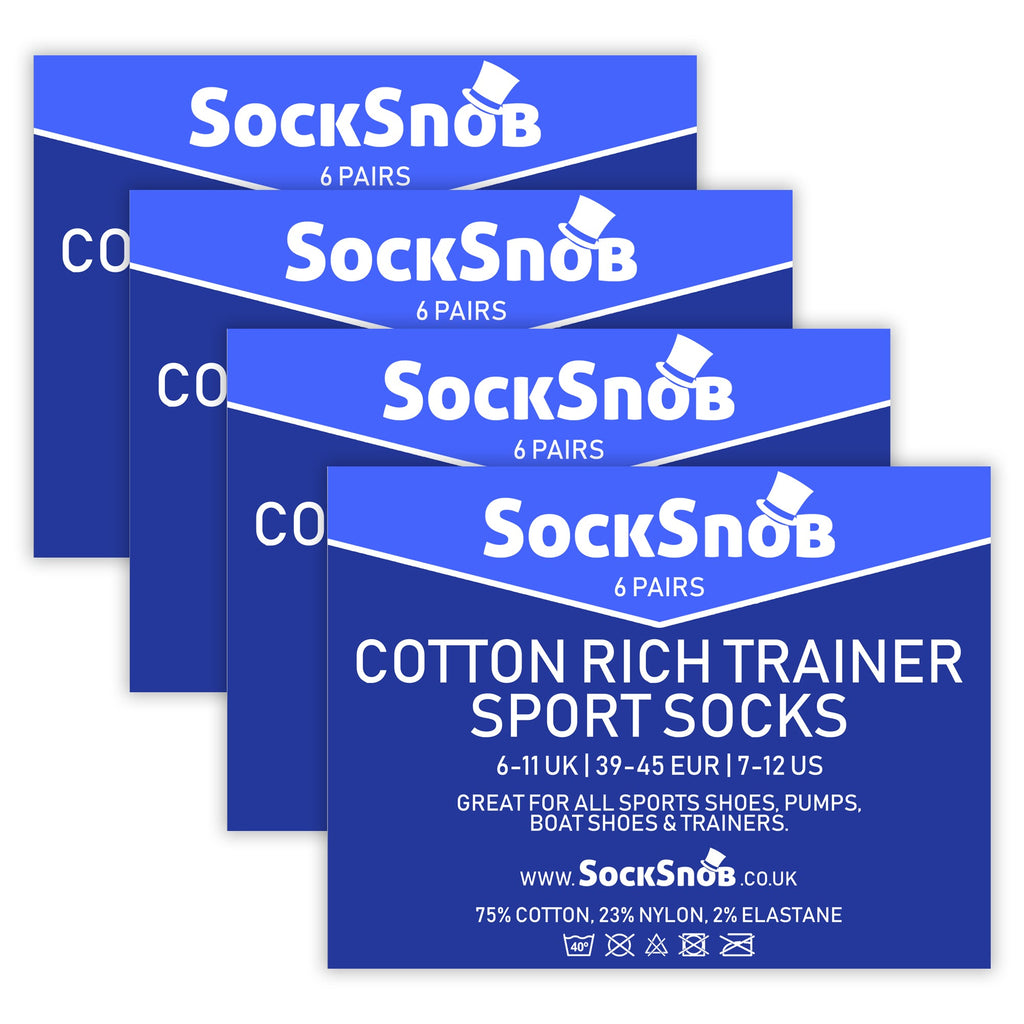 Sock Snob Mens Cotton Low Cut Trainer Socks (Multipack Options)