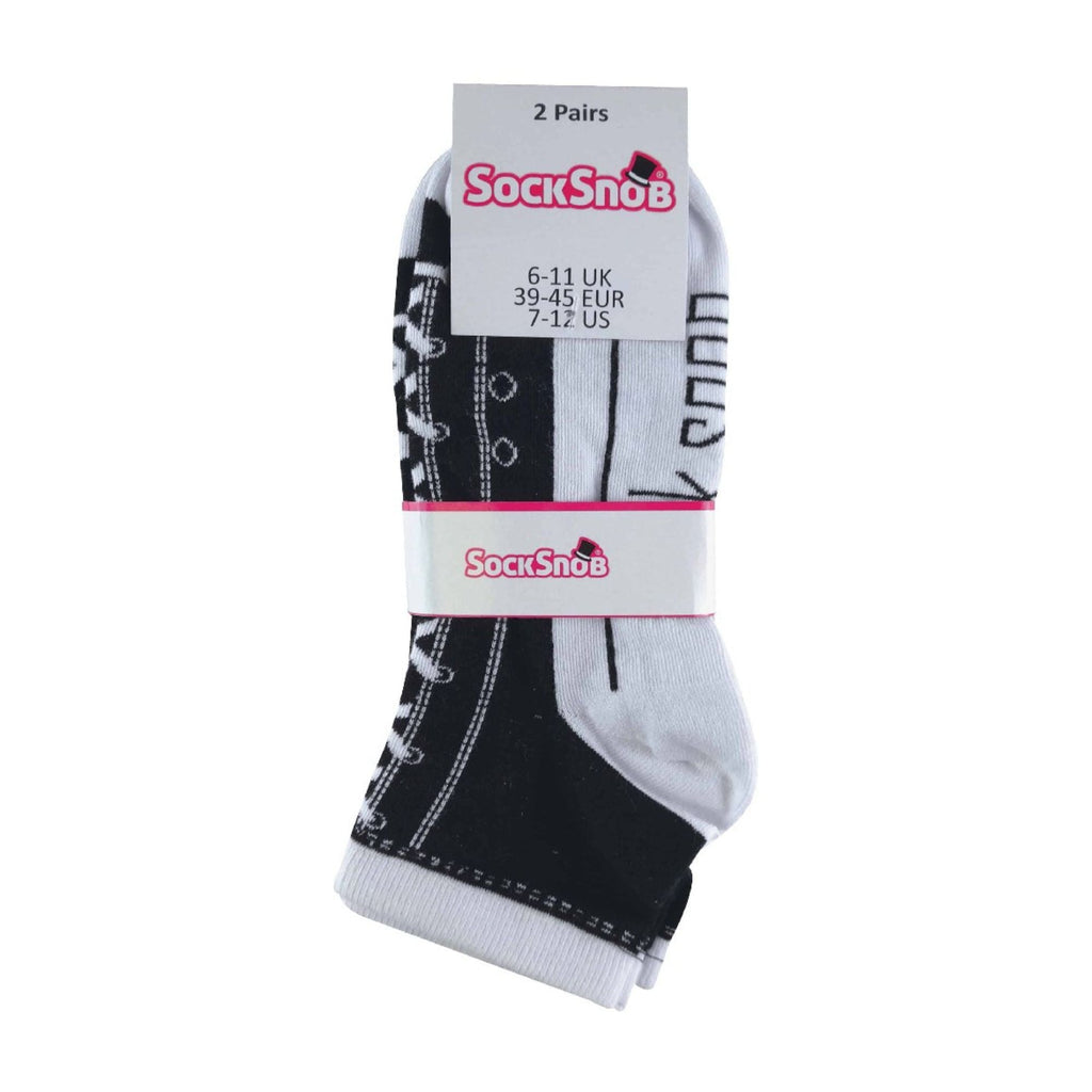 Sock Snob 2 Pack Unisex Adult Cotton Socks That Look Like Shoes
