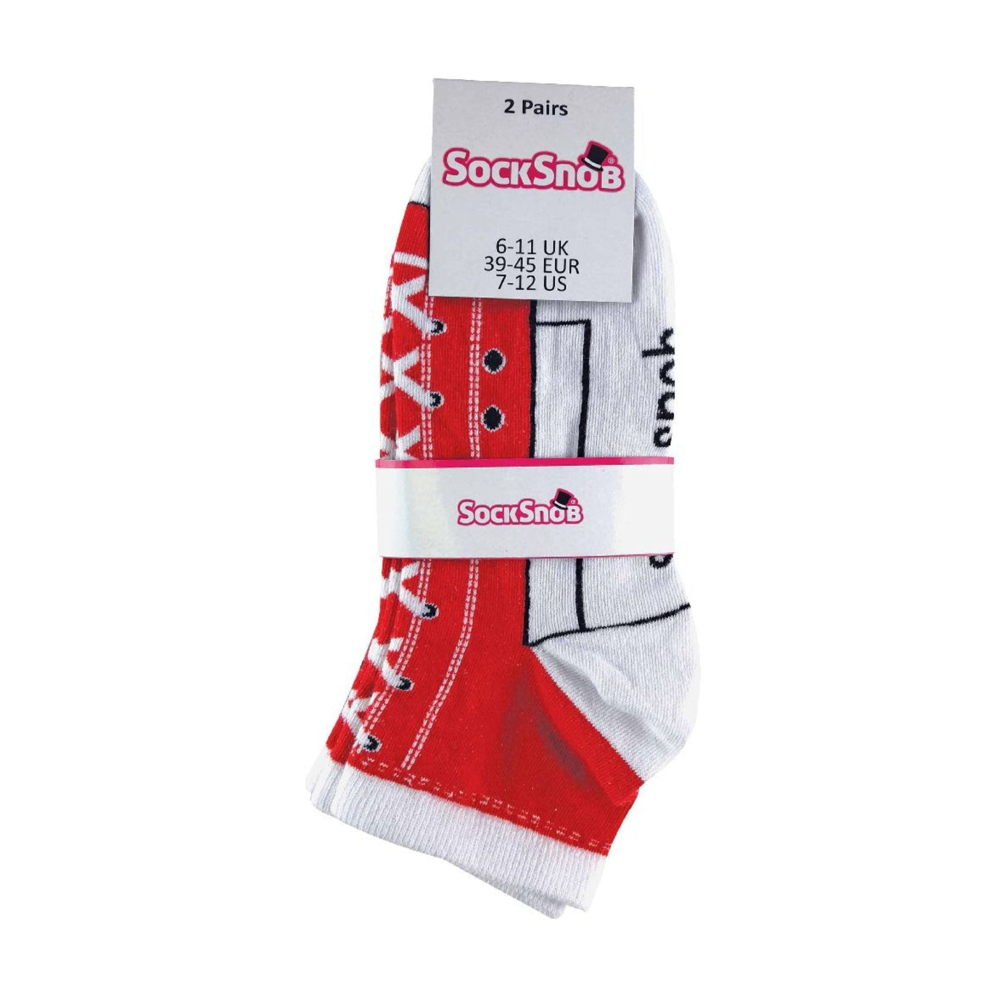 Sock Snob 2 Pack Unisex Adult Cotton Socks That Look Like Shoes