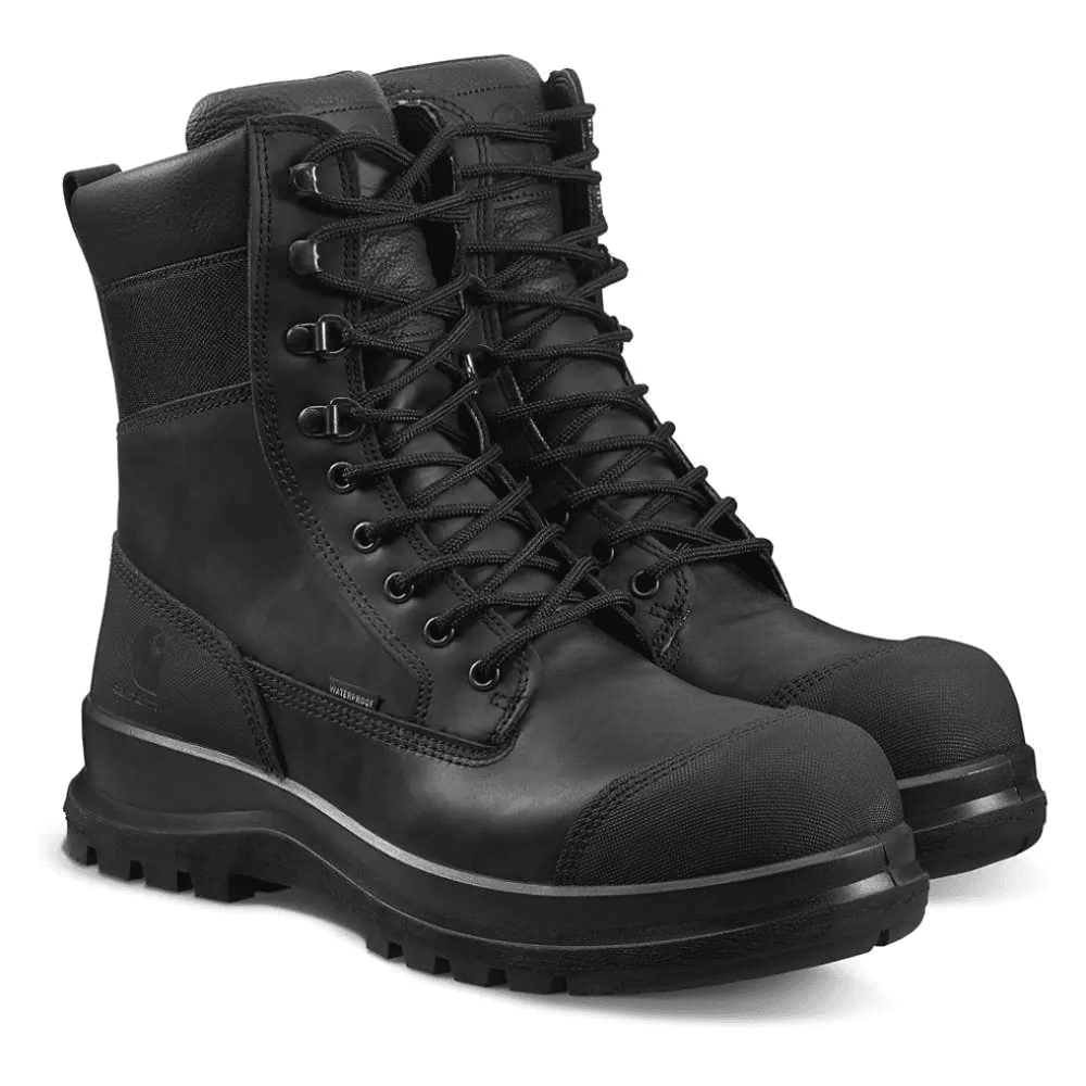 Carhartt F702905 Detroit Rugged Flex Waterproof S3 8 Inch Safety Work Safety Boots Black / Dark Brown