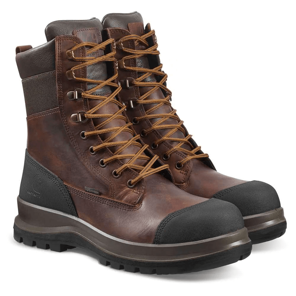 Carhartt F702905 Detroit Rugged Flex Waterproof S3 8 Inch Safety Work Safety Boots Black / Dark Brown