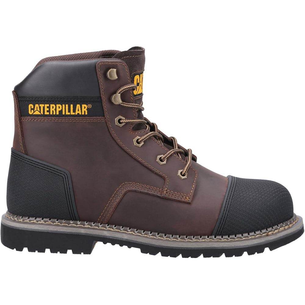 Caterpillar Cat Powerplant S3 Safety Work Safety Boots With Scuff Cap Brown