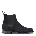 Hugs & Co Mens Black Suede Chelsea Boots Welted Leather Sole