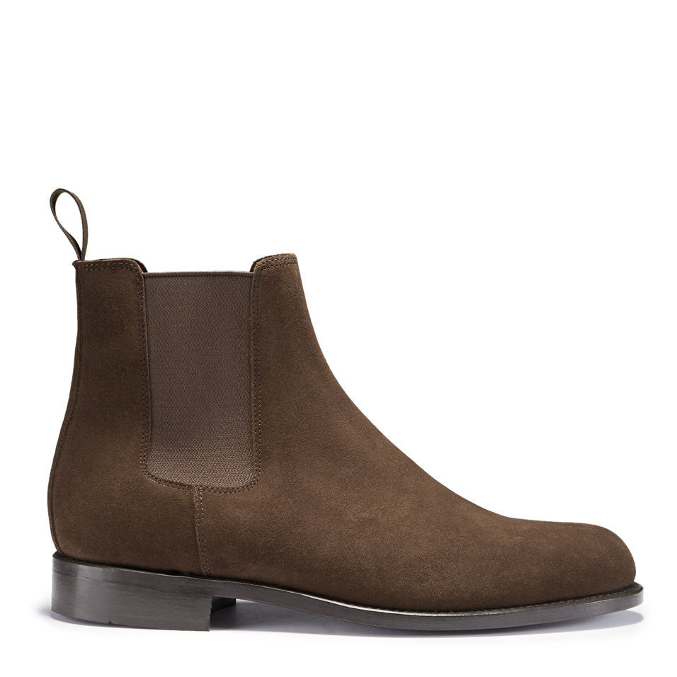 Hugs & Co Mens Brown Suede Chelsea Boots Welted Leather Sole