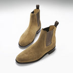 Hugs & Co Mens Tobacco Suede Chelsea Boots Welted Leather Sole