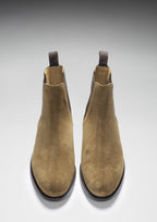 Hugs & Co Mens Tobacco Suede Chelsea Boots Welted Leather Sole