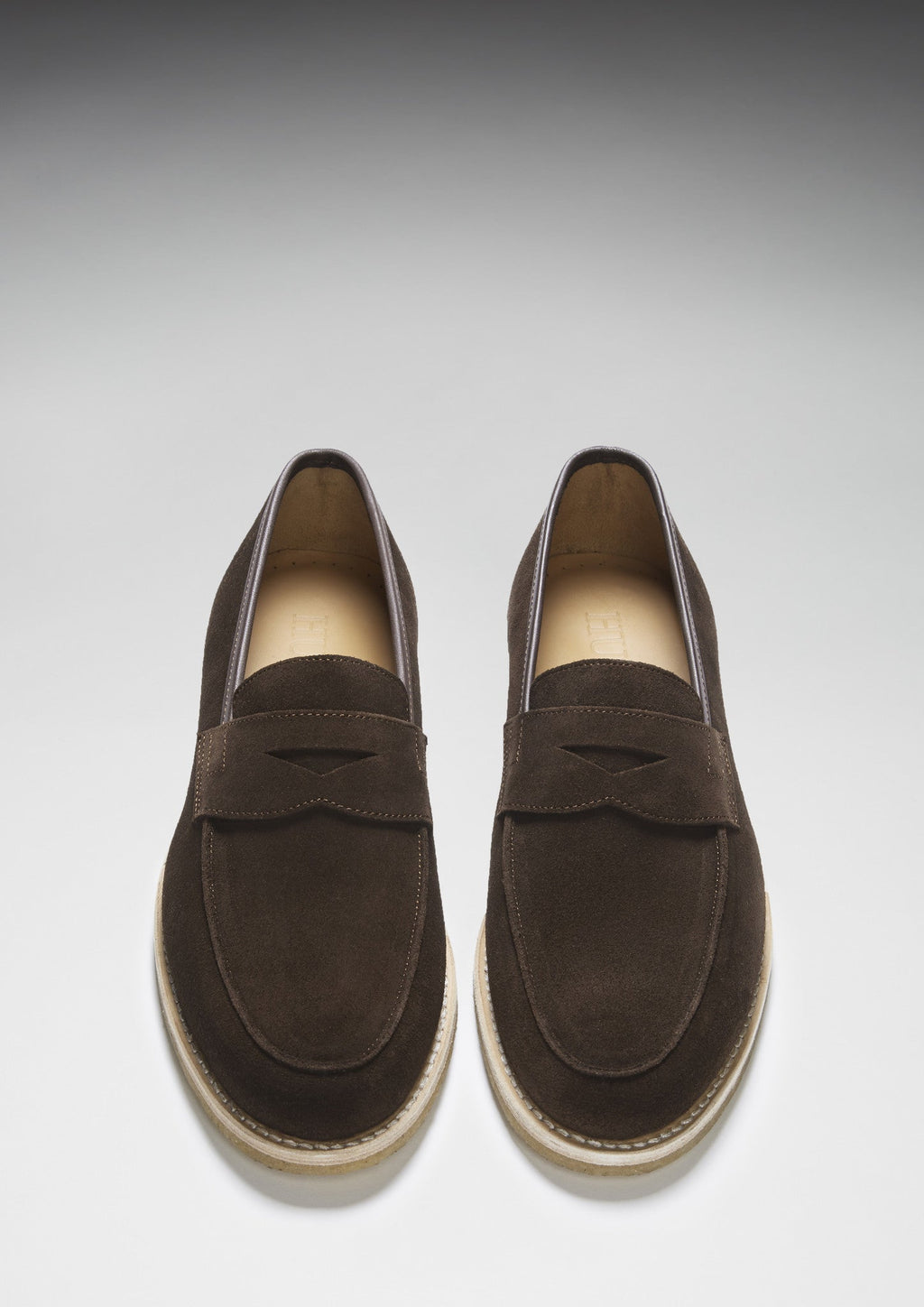 Hugs & Co Mens Brown Suede Loafers Crepe Rubber Welted Sole