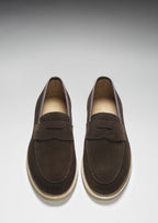 Hugs & Co Mens Brown Suede Loafers Crepe Rubber Welted Sole