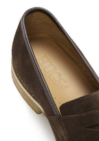 Hugs & Co Mens Brown Suede Loafers Crepe Rubber Welted Sole