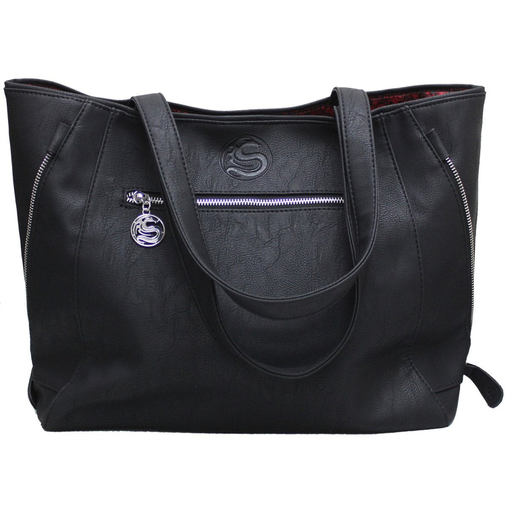 Black Cat studded tote bag side view