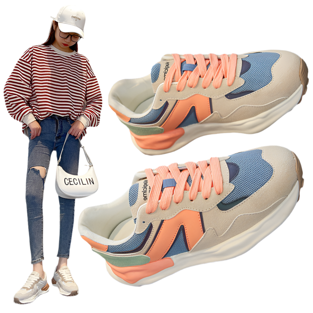 Womens Breathable Mesh Platform Low Top Trainers