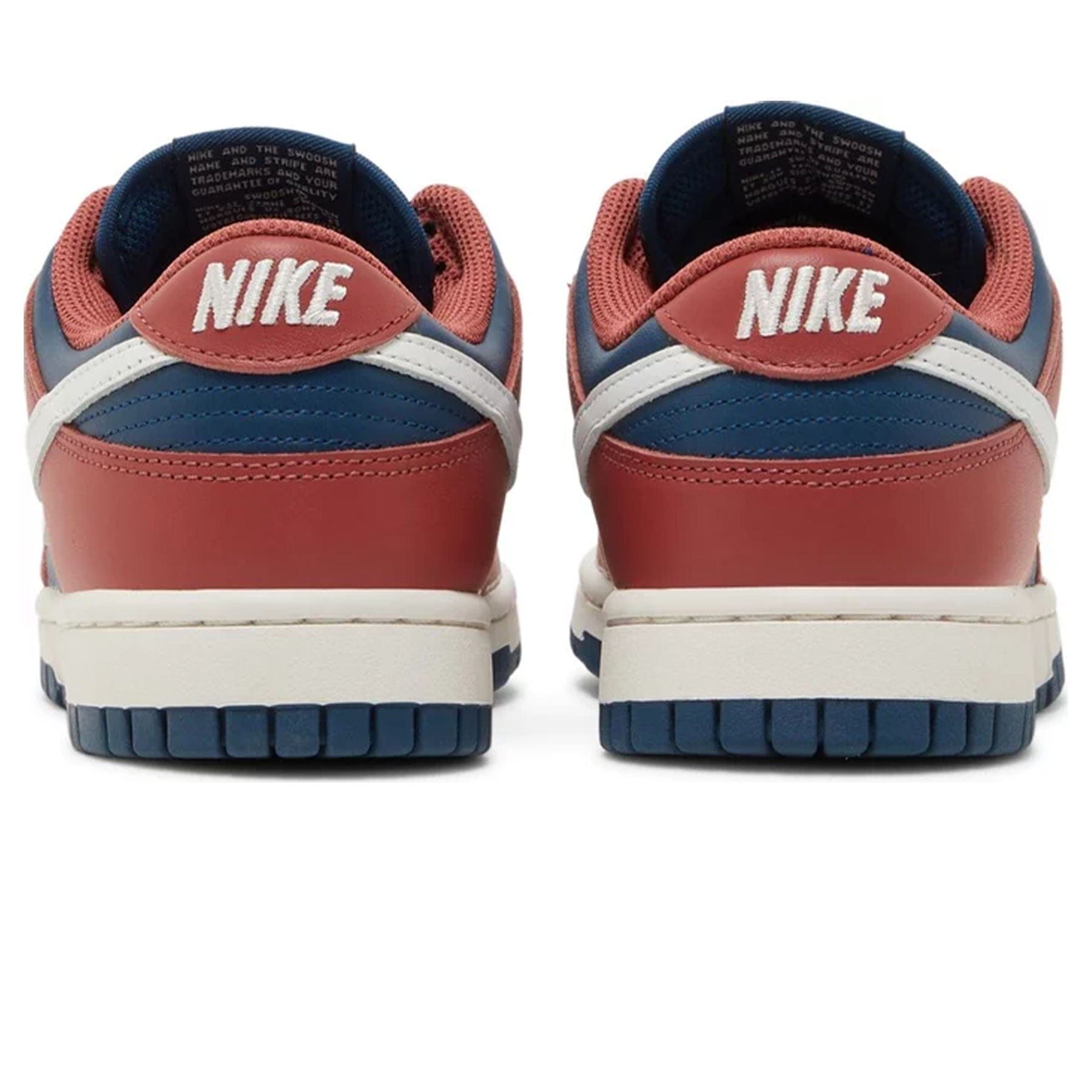 Nike Dunk Low Womens Canyon Rust Blue trainers rear heel view