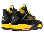 Air Jordan 4 Retro Thunder 2023 trainers top view showing laces