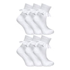Sock Snob 6 Pack Girls Frilly Fancy Lace Cotton Socks