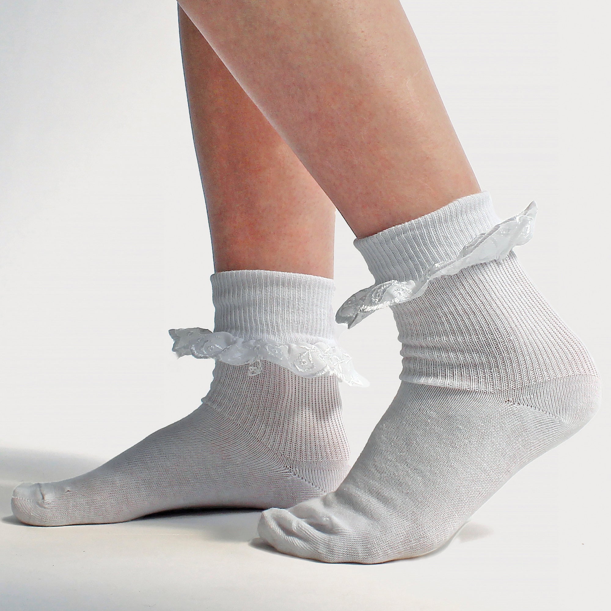 Sock Snob 6 Pack Girls Frilly Fancy Lace Cotton Socks