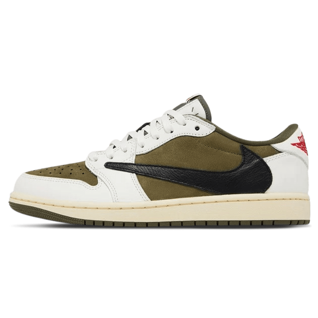 Air Jordan 1 Low OG Travis Scott Medium Olive trainers main side profile