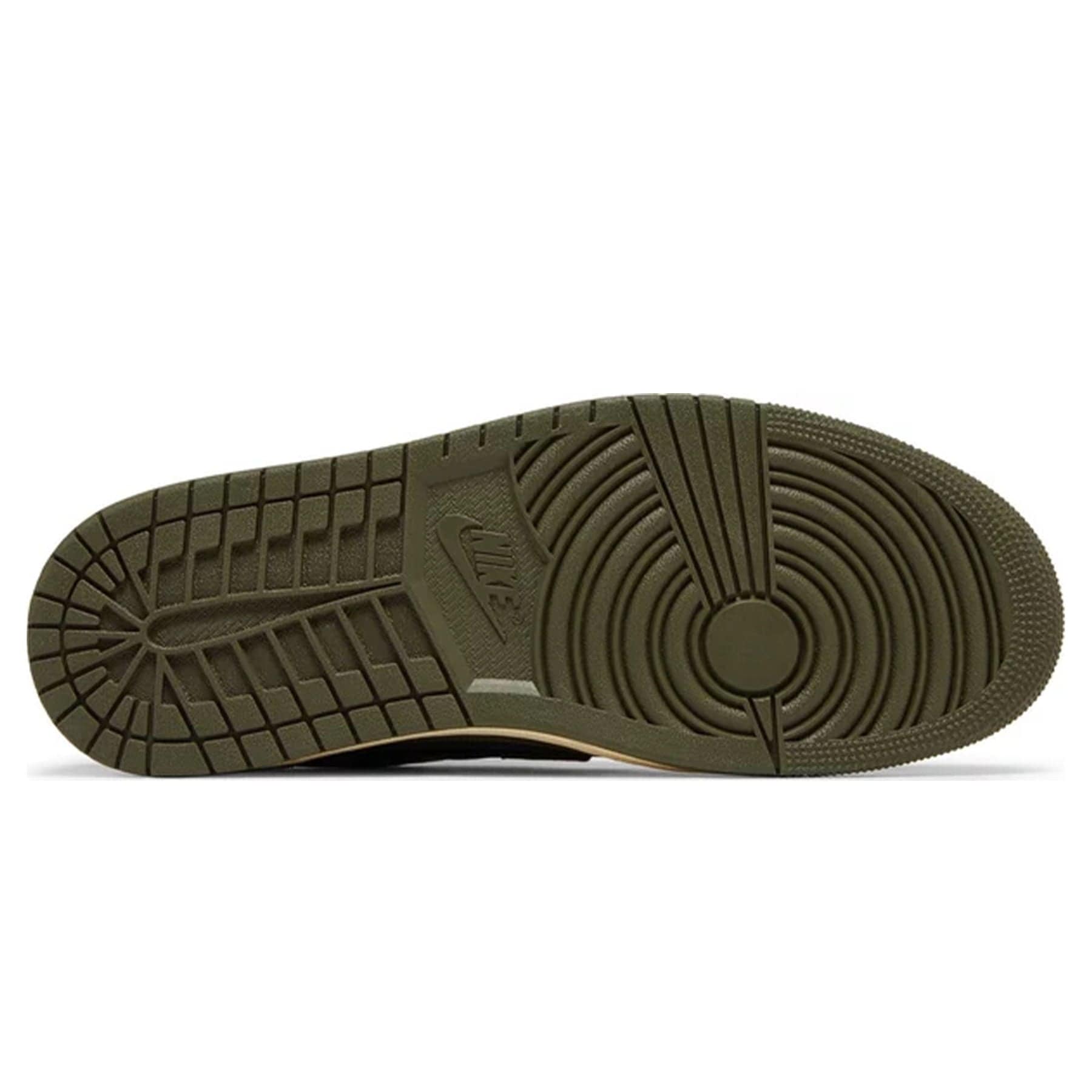 Air Jordan 1 Low OG Travis Scott Medium Olive trainers outsole and sole detail